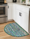 Zigzag Marina Collection Area Rug - HarborStripes Hearth Green  lifestyle 86