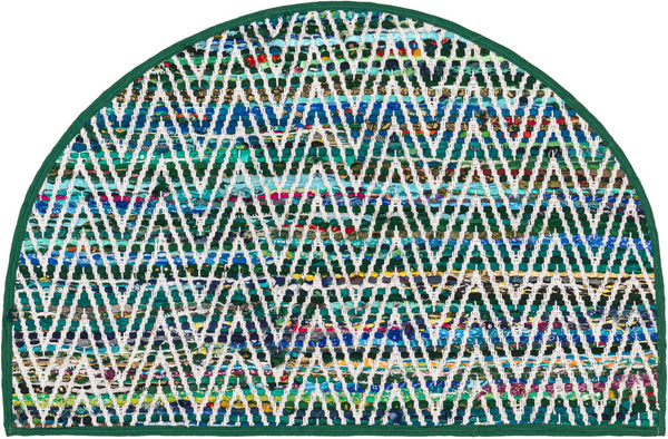 Zigzag Marina Collection Area Rug - HarborStripes Hearth Green  lifestyle 59