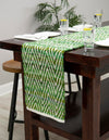 Zigzag Marina Collection Area Rug - HarborStripes Table Runner Green  lifestyle 66