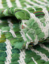Zigzag Marina Collection Area Rug - HarborStripes Table Runner Green  lifestyle 109