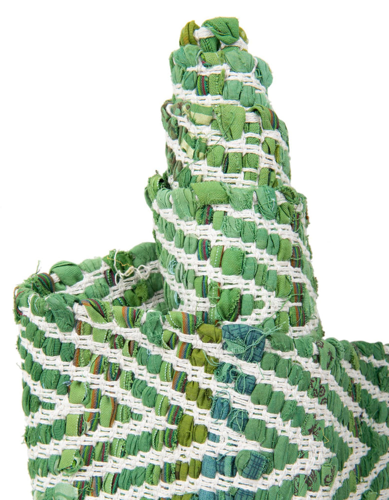 Zigzag Marina Collection Area Rug - HarborStripes Table Runner Green  lifestyle 139