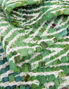 Zigzag Marina Collection Area Rug - HarborStripes Table Runner Green  lifestyle 151
