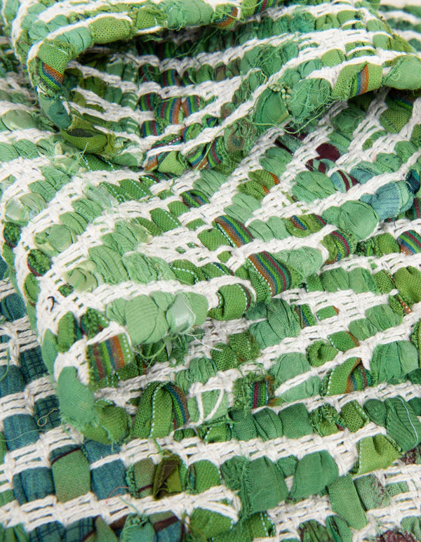 Zigzag Marina Collection Area Rug - HarborStripes Table Runner Green  lifestyle 151