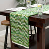 Zigzag Marina Collection Area Rug - HarborStripes Table Runner Green  lifestyle 160