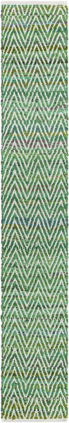 Zigzag Marina Collection Area Rug - HarborStripes Table Runner Green  lifestyle 60