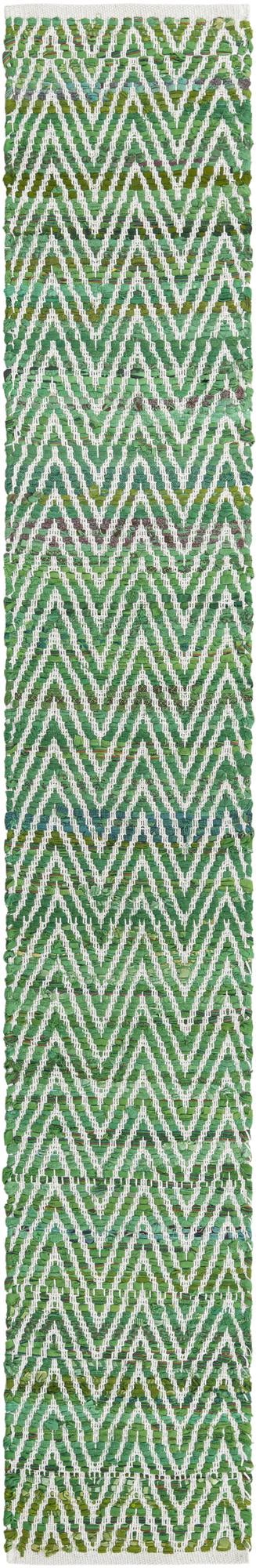 Zigzag Marina Collection Area Rug - HarborStripes Table Runner Green  lifestyle 60