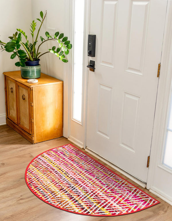 Zigzag Marina Collection Area Rug - HarborStripes Hearth Multi  lifestyle 83