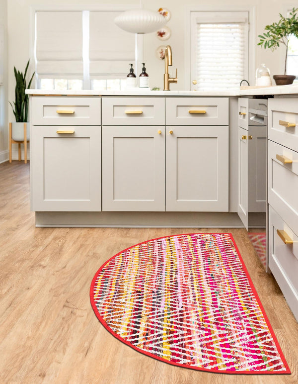 Zigzag Marina Collection Area Rug - HarborStripes Hearth Multi  lifestyle 109