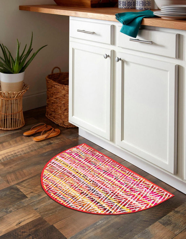 Zigzag Marina Collection Area Rug - HarborStripes Hearth Multi  lifestyle 141
