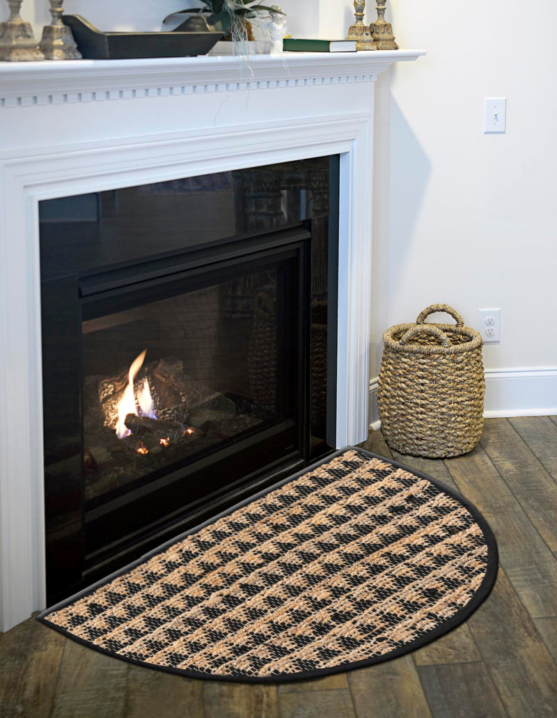 Himalaya Jute Collection Area Rug - Mumbai Hearth Black  lifestyle 104