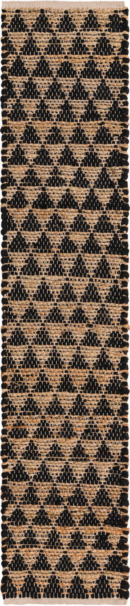 Osian Looms Collection Area Rug - Mumbai Table Runner Black  lifestyle 80