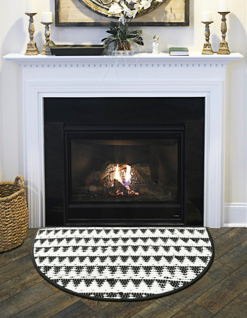 Himalaya Jute Collection Area Rug - Mumbai Hearth White Black  lifestyle 94