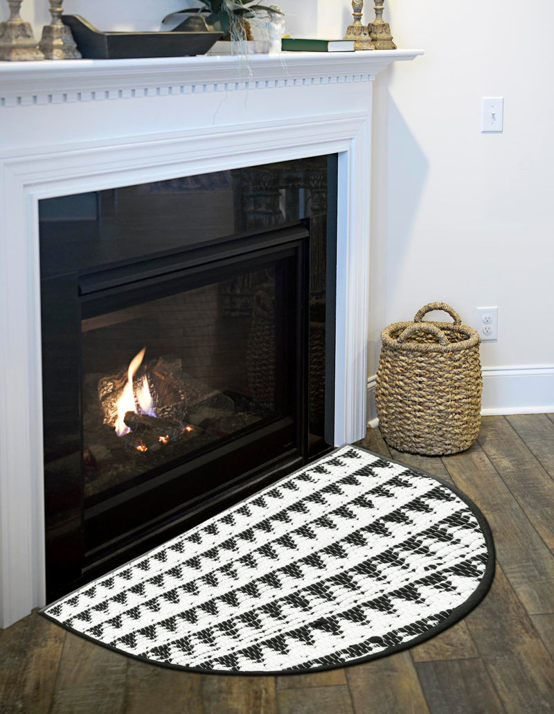 Himalaya Jute Collection Area Rug - Mumbai Hearth White Black  lifestyle 106