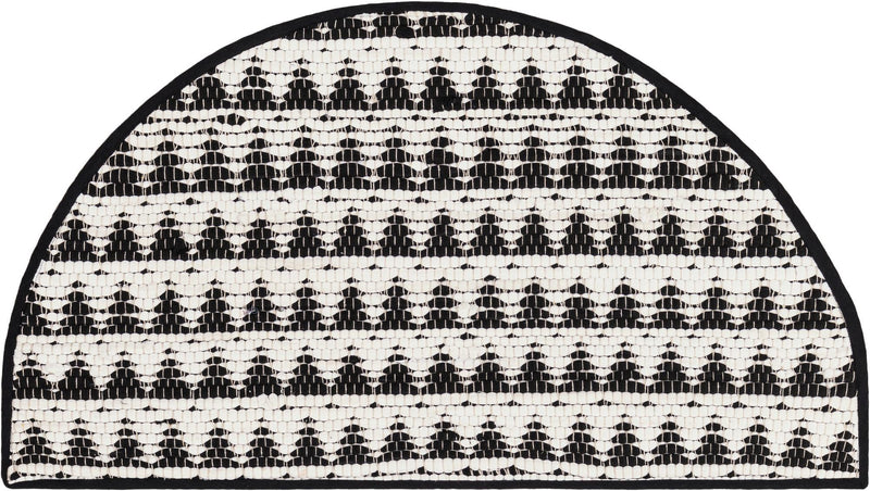 Osian Looms Collection Area Rug - Mumbai Hearth Black and White  lifestyle 85