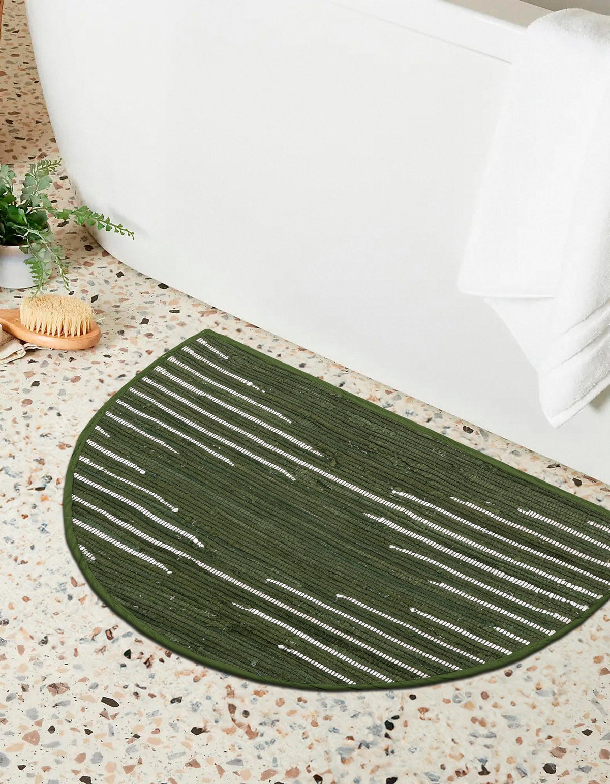 Thar Cotton Collection Area Rug - Jaisalmer (Green) Hearth Green  lifestyle 26