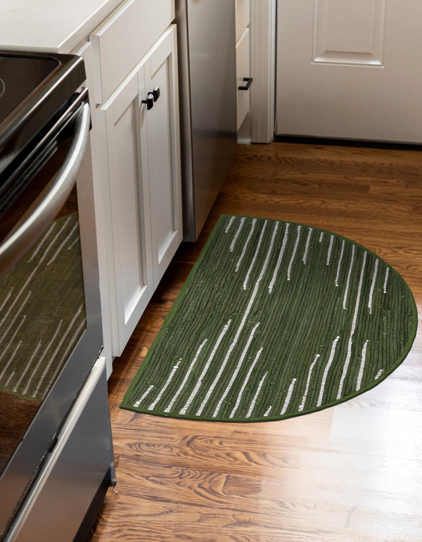Thar Cotton Collection Area Rug - Jaisalmer (Green) Hearth Green  lifestyle 31