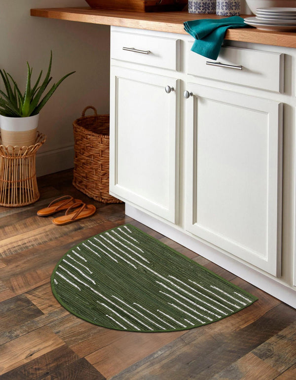 Thar Cotton Collection Area Rug - Jaisalmer (Green) Hearth Green  lifestyle 32