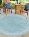 Patio Perimeter Collection Area Rug - Veranda (Aquamarine) Round Aquamarine  lifestyle 0