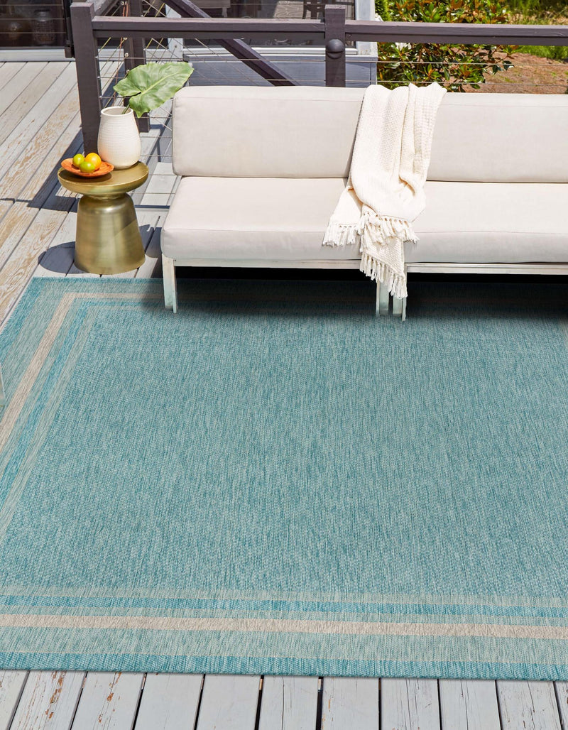 Patio Perimeter Collection Area Rug - Veranda (Aquamarine) Square Aquamarine  lifestyle 0