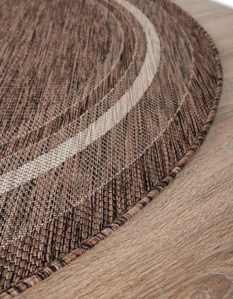 Terrace Fringe Collection Area Rug - Veranda (Brown) Round Brown  lifestyle 43