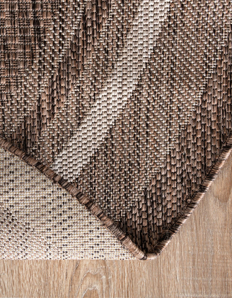 Terrace Fringe Collection Area Rug - Veranda (Brown) Round Brown  lifestyle 44