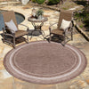 Patio Perimeter Collection Area Rug - Veranda (Brown) Round Brown  lifestyle 114