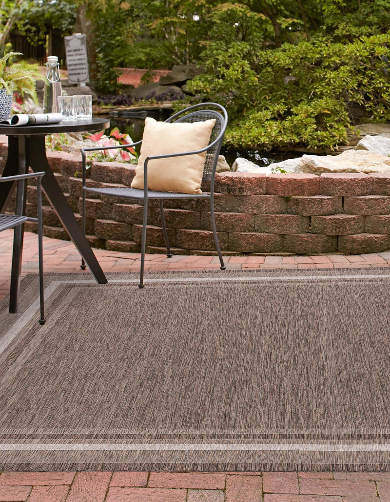 Patio Perimeter Collection Area Rug - Veranda (Brown) Square Brown  lifestyle 48