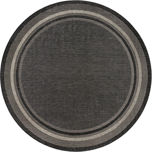 Patio Perimeter Collection Area Rug -  Terrace Round Black Main