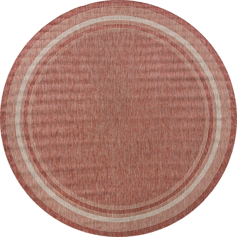 Patio Perimeter Collection Area Rug - Veranda (Rust Red) Round Rust Red Main
