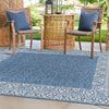 Patio Perimeter Collection Area Rug -  Lanai Square Blue  lifestyle 148