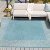 Patio Perimeter Collection Area Rug -  Lanai Square Aqua  lifestyle 143