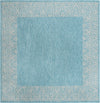 Terrace Fringe Collection Area Rug -  Lanai Square Aqua Blue  lifestyle 95