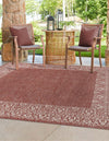 Patio Perimeter Collection Area Rug -  Lanai Square Rust Red  lifestyle 2