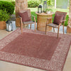 Patio Perimeter Collection Area Rug -  Lanai Square Rust Red  lifestyle 9