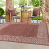Patio Perimeter Collection Area Rug -  Lanai Square Rust Red  lifestyle 10