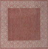 Patio Perimeter Collection Area Rug -  Lanai Square Rust Red Main