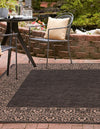 Patio Perimeter Collection Area Rug -  Lanai Square Charcoal Gray  lifestyle 2