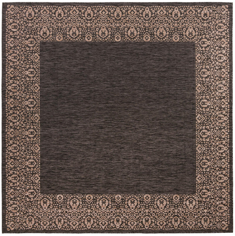 Patio Perimeter Collection Area Rug -  Lanai Square Charcoal Gray Main