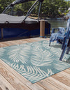 Garden Terrace Escape Collection Area Rug - Verdure (Light Aqua) Square Light Aqua  lifestyle 2