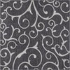 Seaside Blooms Collection Area Rug -  Azure Square Charcoal Gray  lifestyle 125