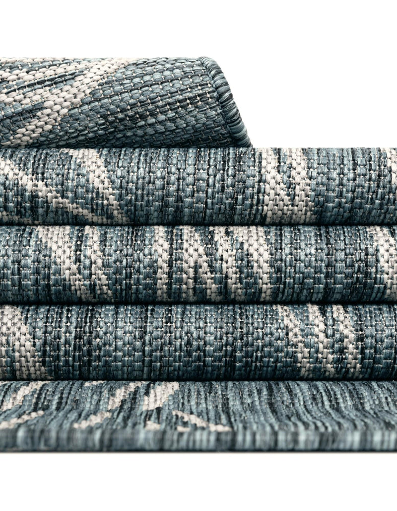 Seaside Blooms Collection Area Rug -  Evergreen (Teal) Round Teal  lifestyle 59