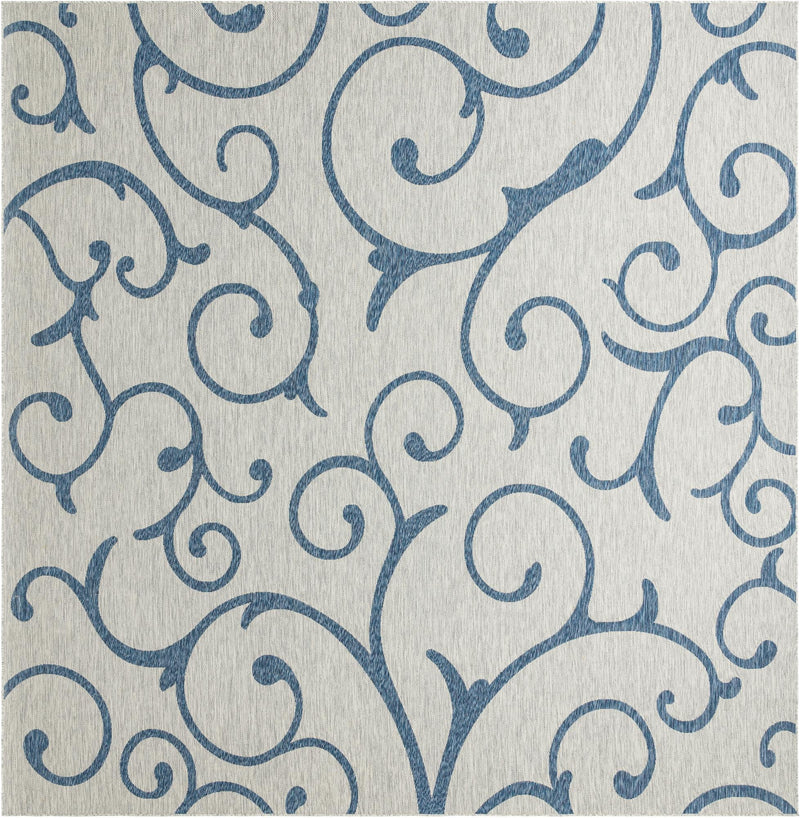 Garden Terrace Escape Collection Area Rug -  Azure Square Gray Main