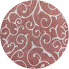 Garden Terrace Escape Collection Area Rug -  Azure Round Rust Red Main