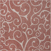 Garden Terrace Escape Collection Area Rug -  Azure Square Rust Red Main