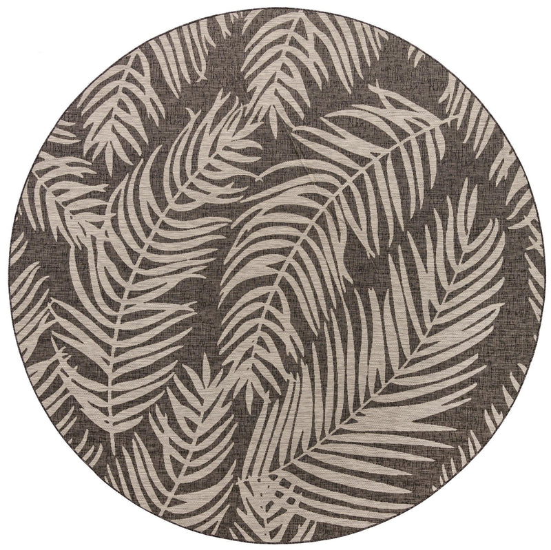 Garden Terrace Escape Collection Area Rug - Verdure (Charcoal) Round Charcoal  lifestyle 19