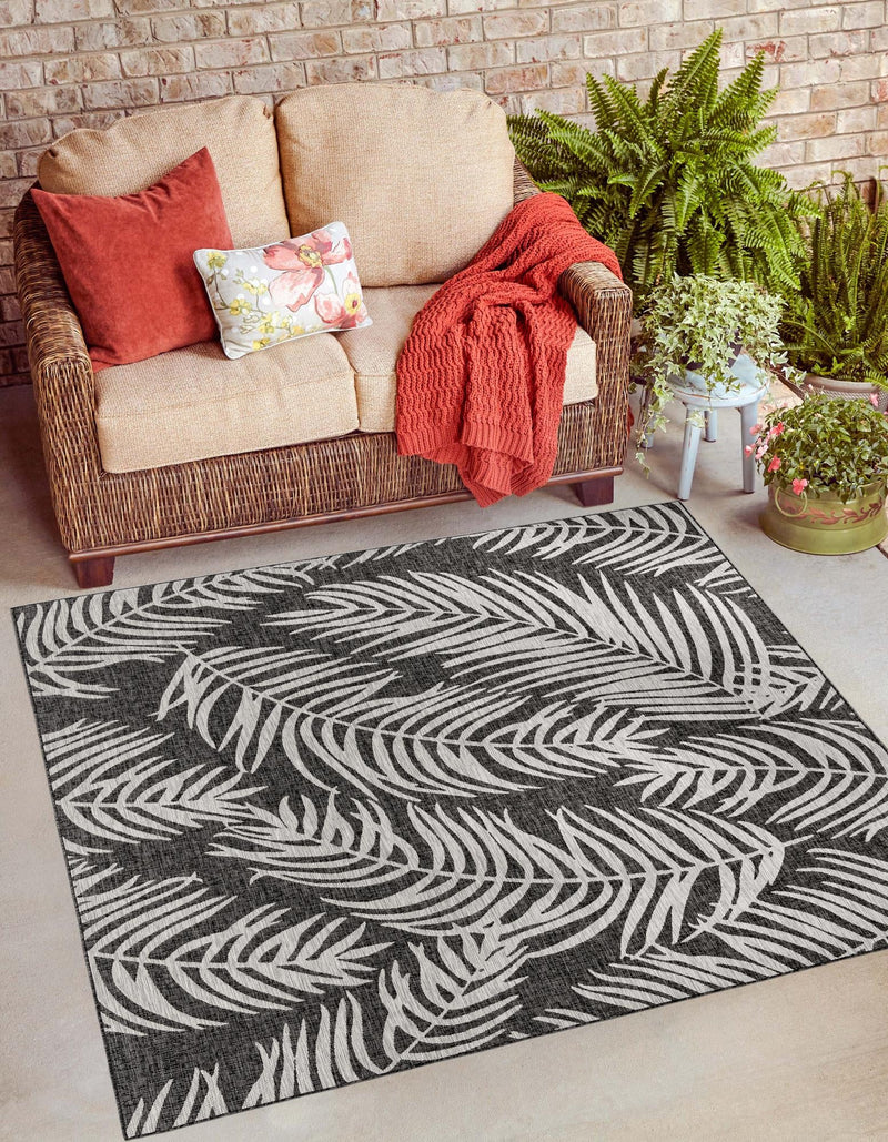 Garden Terrace Escape Collection Area Rug - Verdure (Charcoal) Square Charcoal  lifestyle 21