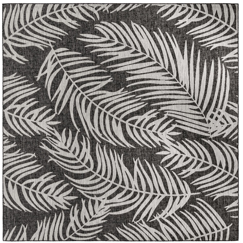 Garden Terrace Escape Collection Area Rug - Verdure (Charcoal) Square Charcoal Main