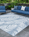 Garden Terrace Escape Collection Area Rug - Verdure (Blue) Square Blue  lifestyle 0