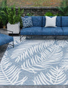 Garden Terrace Escape Collection Area Rug - Verdure (Blue) Square Blue  lifestyle 2