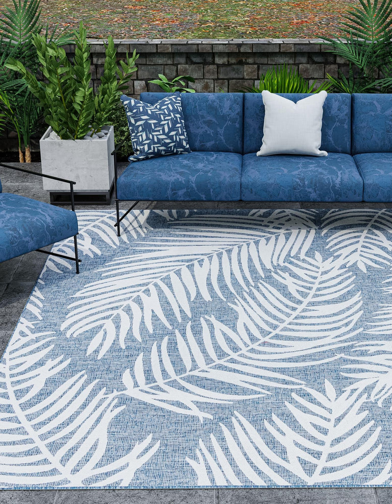 Garden Terrace Escape Collection Area Rug - Verdure (Blue) Square Blue  lifestyle 2